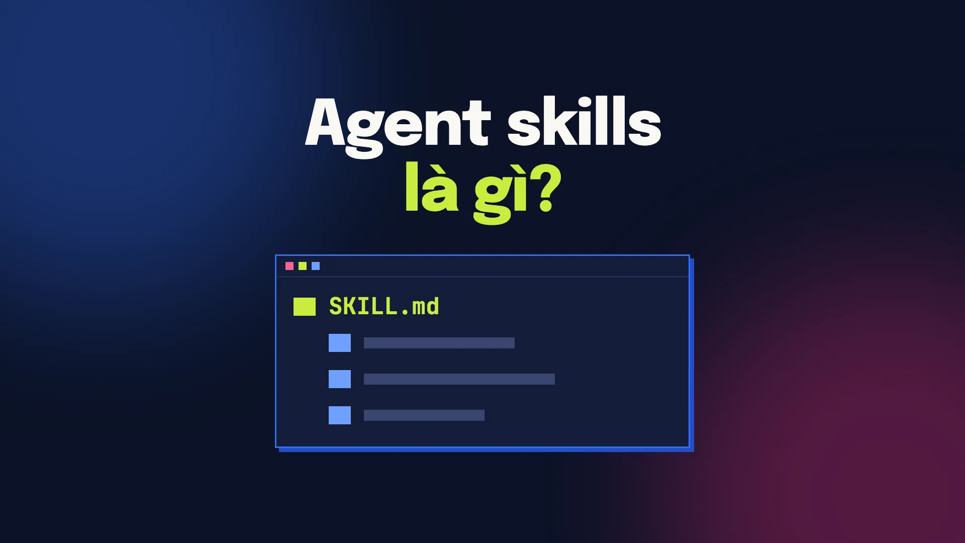 Thư mục skill có file SKILL.md và ba thư mục con, tiêu đề Agent skills là gì