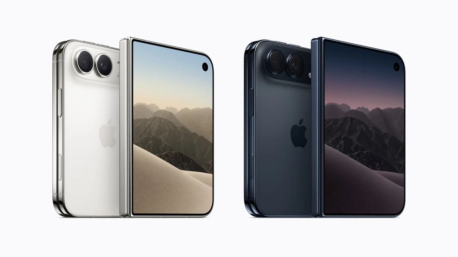 iPhone Duo hai màu Trắng Ánh Sao và Trời Đêm của Apple đặt cạnh nhau