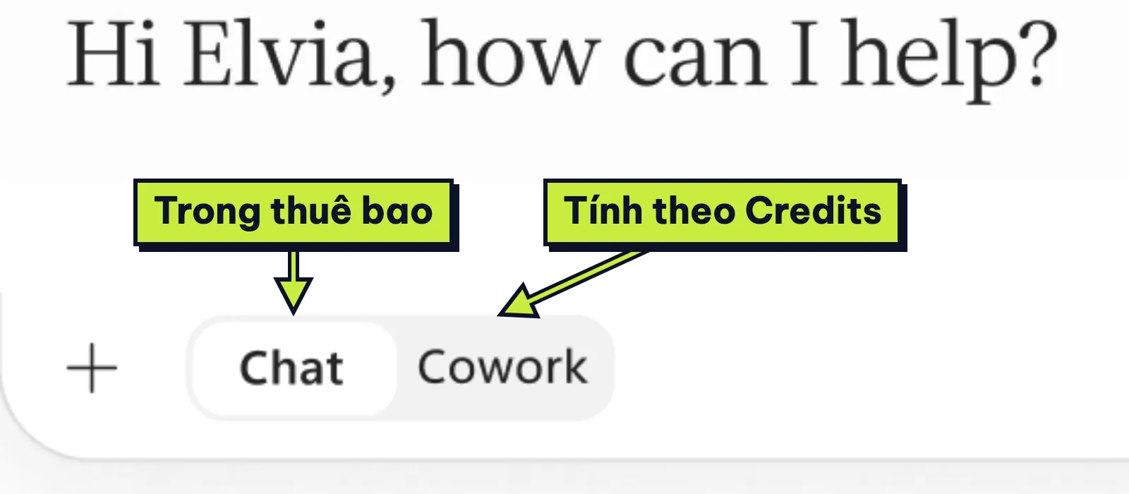 Nút Chat và Cowork trong ô nhập yêu cầu của ứng dụng Copilot